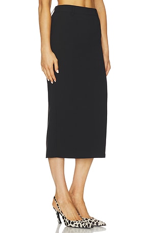 ALL THE WAYS Jane Midi Skirt in Black. Size XL. Also