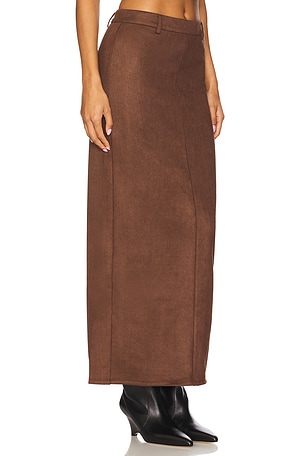ALL THE WAYS Bailey Faux Suede Skirt in Brown