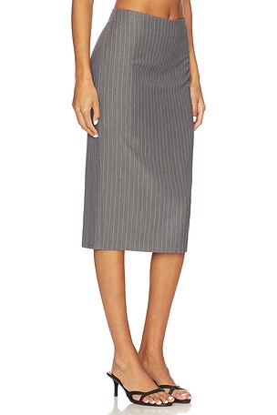 ALL THE WAYS Alessia Midi Skirt in Grey. Size XS. Also