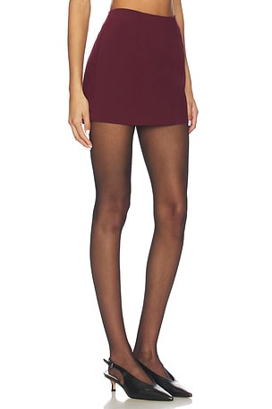 ALL THE WAYS Mamie Mini Skirt in Burgundy