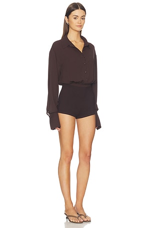 ALL THE WAYS Clarissa Romper in Brown