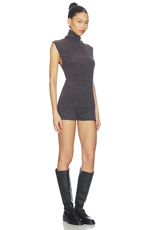 ALL THE WAYS Sibi Knit Short Set in Charcoal