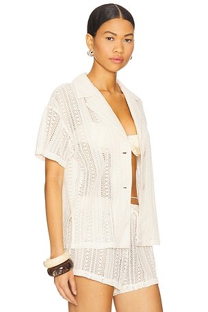 ALL THE WAYS Rosie Button Up Top in Cream