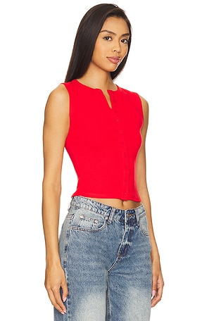 ALL THE WAYS Cassie Button Front Top in Red