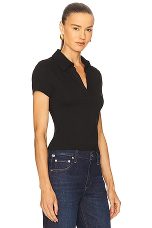 ALL THE WAYS Terri Polo Top in Black