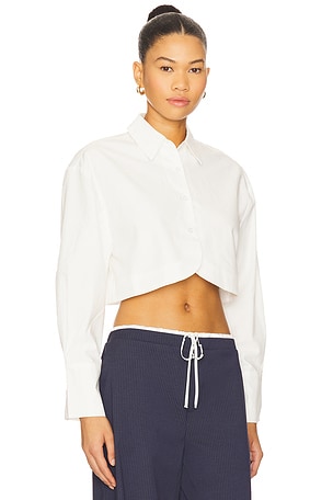 ALL THE WAYS Tara Button Up Top in White