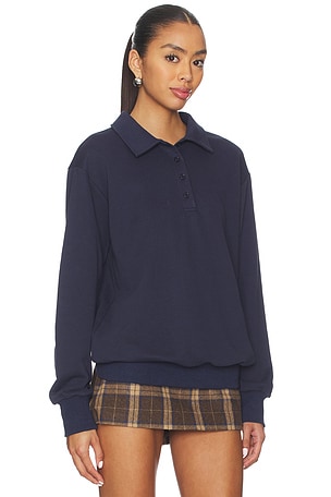 ALL THE WAYS Rana Polo Top in Navy