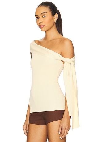 ALL THE WAYS Mariah Asymmetrical Top in Lemon