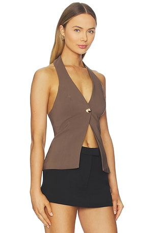 ALL THE WAYS Hanna Halter Top in Taupe