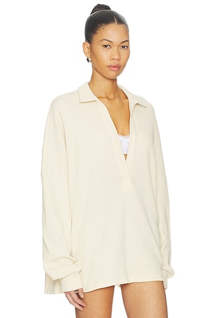 ALL THE WAYS Deanna Deep V Top in Cream