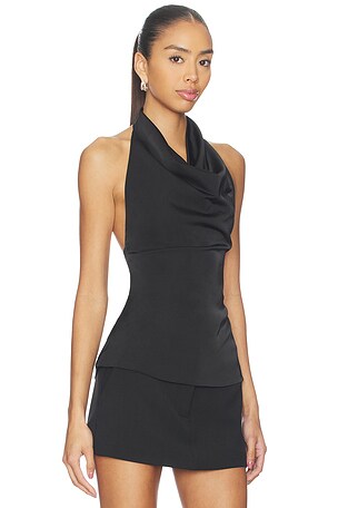 ALL THE WAYS Beth Halter Top in Black