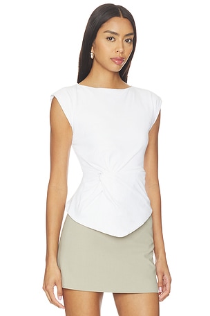 ALL THE WAYS Celly Twisted Top in White