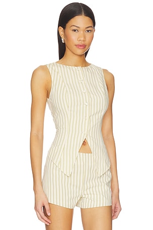 ALL THE WAYS Alerie Button Front Top in Cream. Size XXS. Also