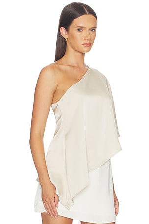 ALL THE WAYS Odette Asymmetrical Top in Ivory