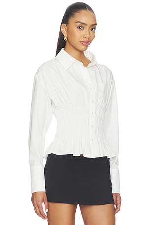 ALL THE WAYS Tiffani Button Up Top in White