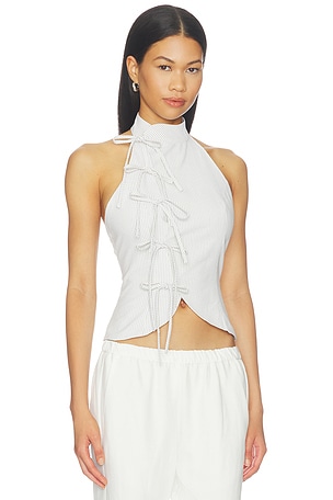 ALL THE WAYS Shelbie Halter Top in Green. Size XXS. Also