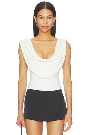 X Blake Evin Rian Drape Bodysuit ALL THE WAYS