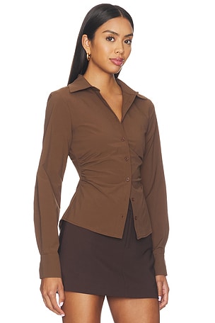 ALL THE WAYS Millie Button Up Top in Brown