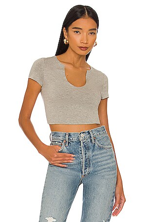 Sylvia Notch Neck Tee ALL THE WAYS