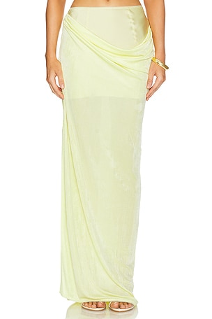 Anna October Casey Draped Maxi Skirt in Yellow