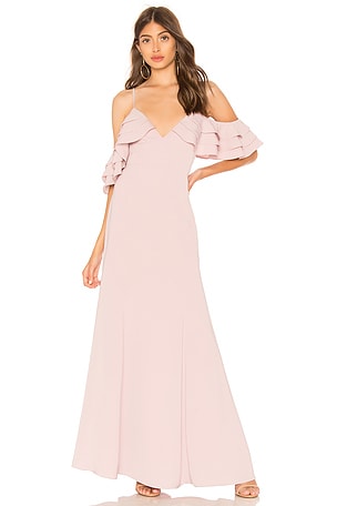 About Us Bell Ruffle Maxi Dress in Mauve | REVOLVE