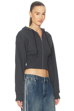 Abrand Y2k Hoodie in Charcoal. Size XS. Also