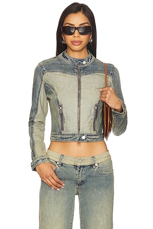 Roxie Denim Moto Jacket Abrand