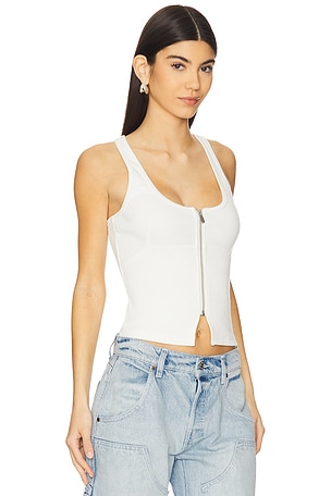 Abrand Addison Racer Top in White