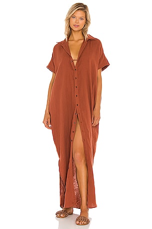 ACACIA Oahu Cotton Gauze Dress in Clove | REVOLVE