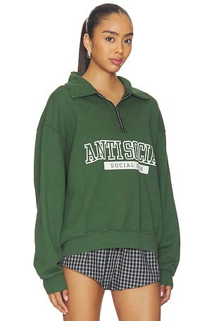 Anti Social Social Club Washed Up Quarter Zip in Green