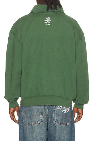 Anti Social Social Club Washed Up Quarter Zip in Green