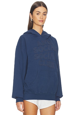 Anti Social Social Club Toned Down Applique Hoodie in Navy