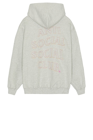 Anti Social Social Club Applique Mind Games Hoodie in Light Grey. Size XL/1X. Also