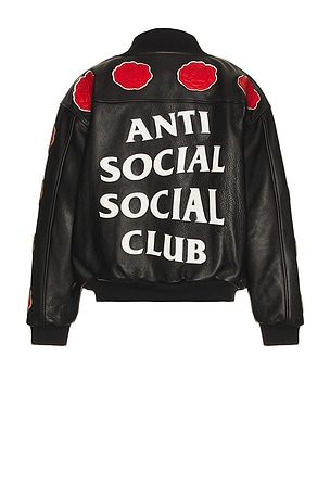 Petal To The Metal Leather Varsity Jacket Anti Social Social Club