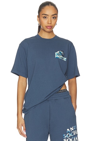 Anti Social Social Club The Great Wave Tee in Blue