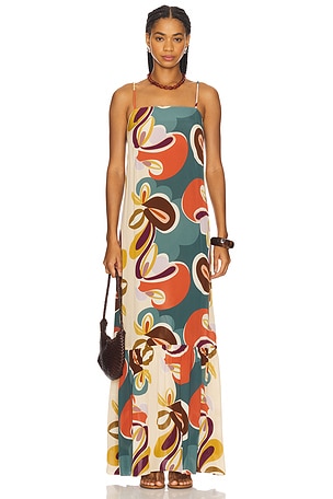 Organic Floral Long Dress ADRIANA DEGREAS