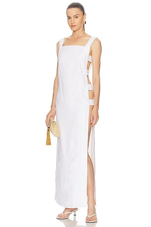 ROBE MAXI LINEN CAGE COVERUP ADRIANA DEGREAS