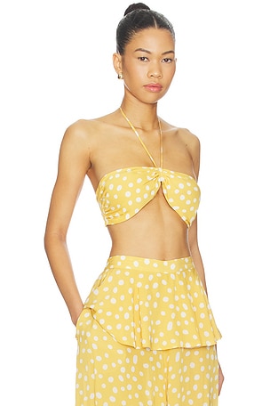 ADRIANA DEGREAS x REVOLVE Bandeau Top in Mustard,White