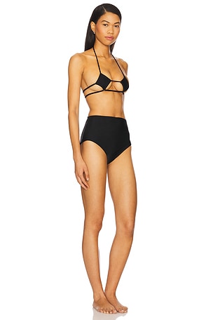 ADRIANA DEGREAS Solid Inamorata High-Waisted Nipple Bikini in Black