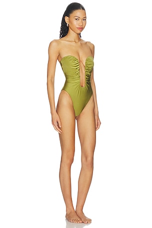 ADRIANA DEGREAS Plunge One Piece in Green