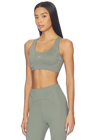 adidas by Stella McCartney True Purpose Power Impact Training Bra in Sage