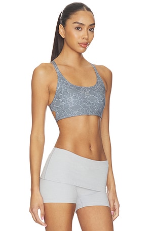 adidas by Stella McCartney Running Printed Mini Crop Sports Bra in Grey
