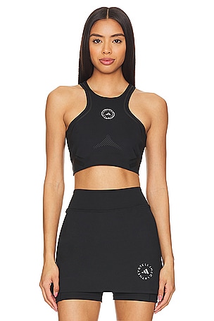 adidas by Stella McCartney True Pace Running Crop Top in Black