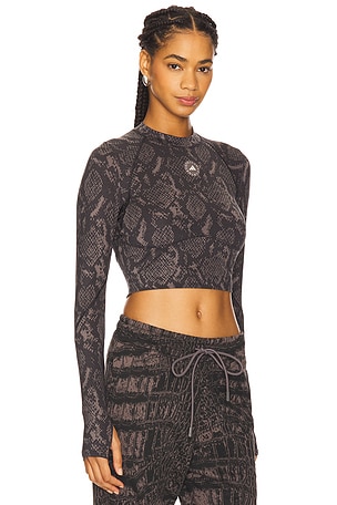 adidas by Stella McCartney True Purpose Training Long Sleeve Crop Top in Black