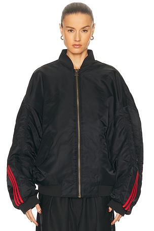 adidas Originals x Willy Chavarria Satin Bomber Jacket in Black
