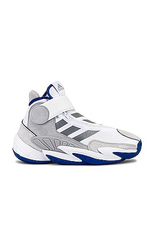 adidas x Pharrell Williams BBall Sneaker in FTW White & Silver