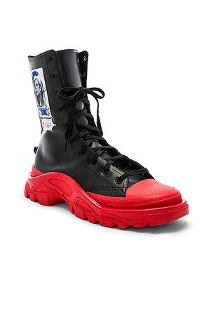 名作　RAFSIMONS DETROIT HIGH adidas ラフシモンズ adidas by Raf Simons Detroit Hi-Top Sneaker in Black & Red