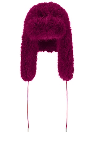 Adrienne Landau Faux Fox Trapper Hat in Fuchsia