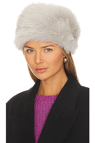 Adrienne Landau Metallic Pom Hat - Grey - One Size