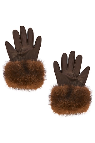 Adrienne Landau The Leather Glove in Brown